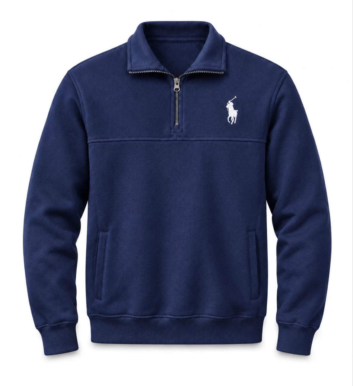 دورس مردانه نیم زیپ سلانیک یقه دار مدل POLO-سرمه ای